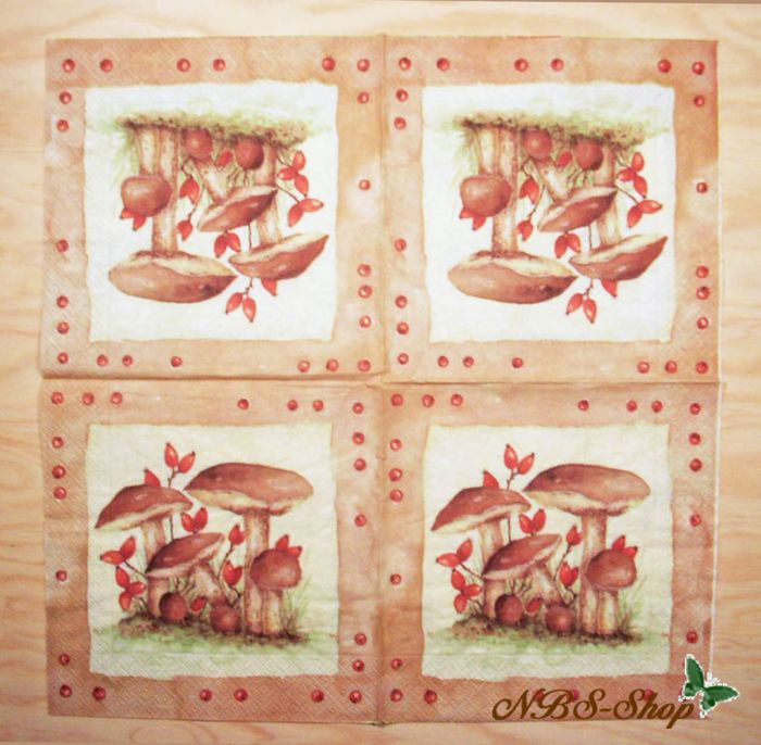 Motivserviette - Pilze