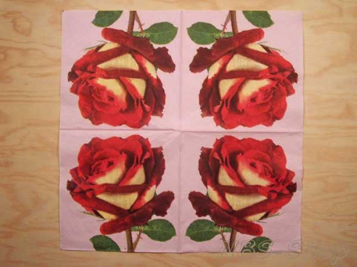 Motivserviette - Rose 2