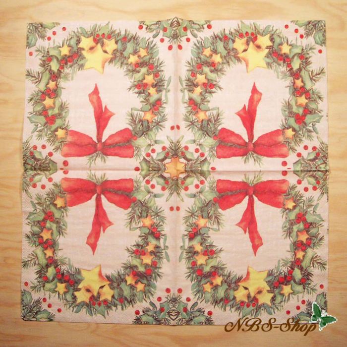 Motivserviette - Weihnachtskranz