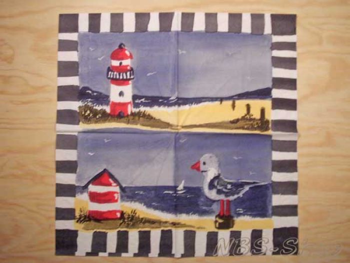 Motivserviette - Möwe