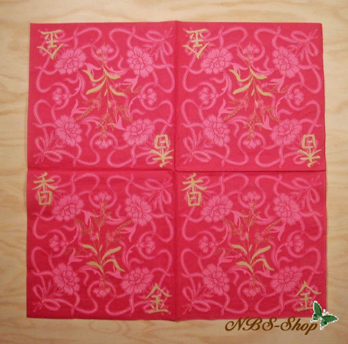 Motivserviette - Blumenmuster