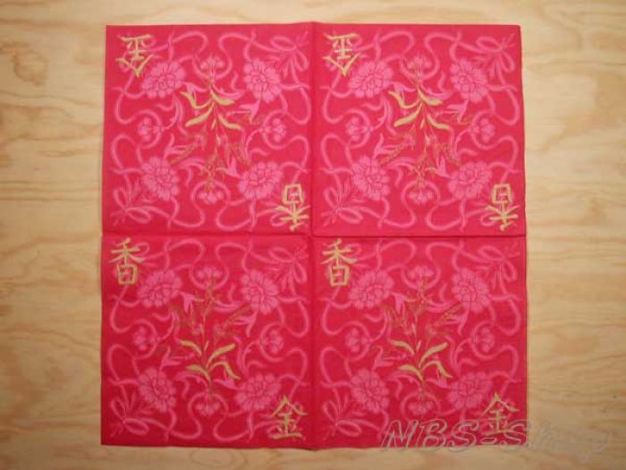 Motivserviette - Blumenmuster