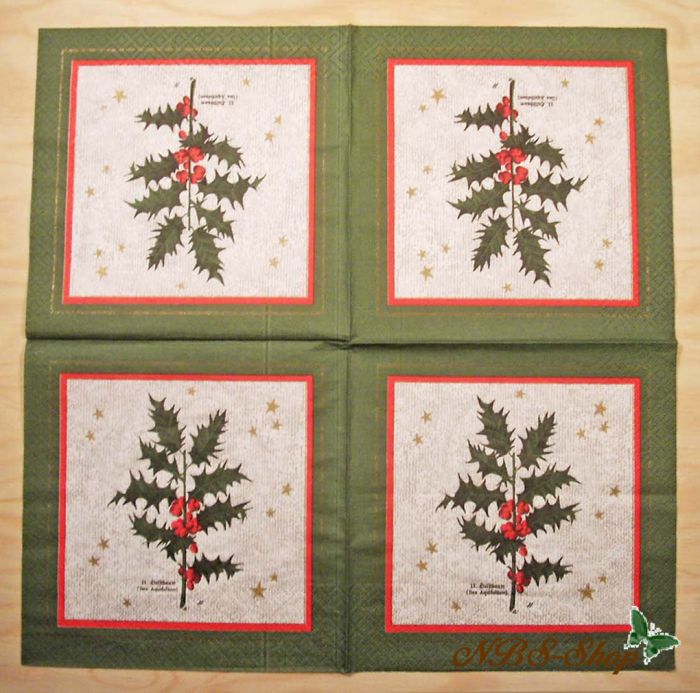 Motivserviette - Ilex