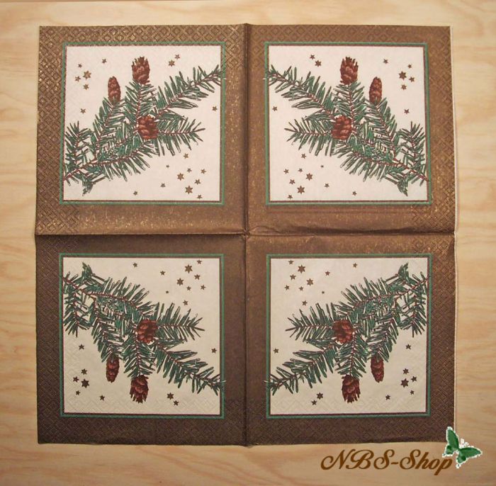 Motivserviette - Tannenzweig