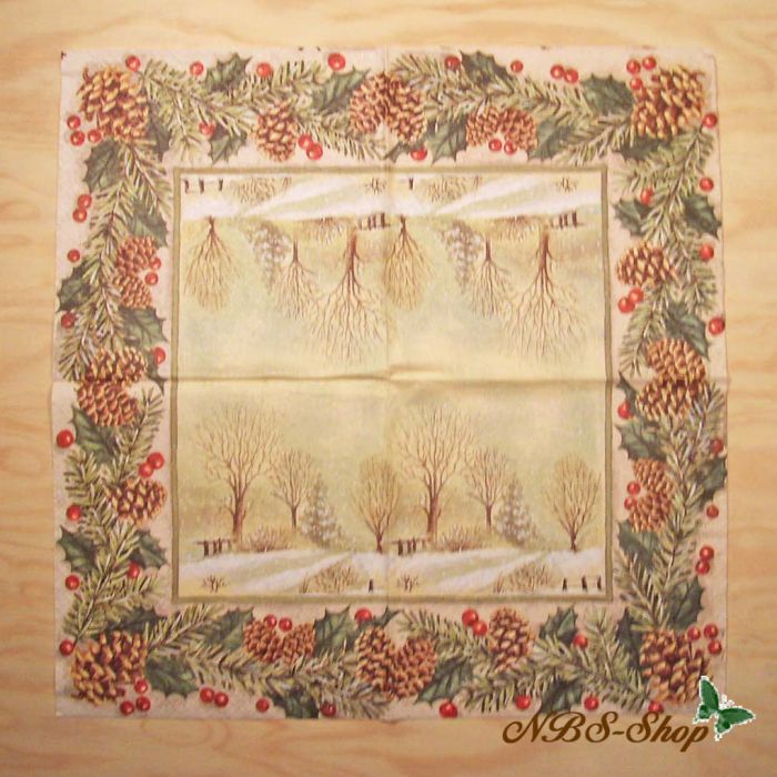 Motivserviette - Winterbäume