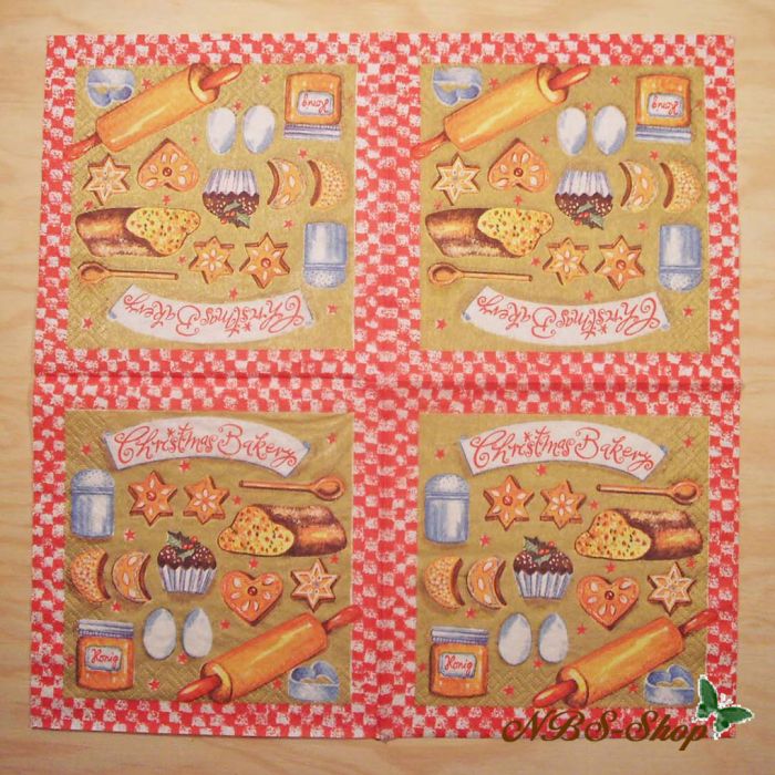 Motivserviette - Weihnachtsbäckerei