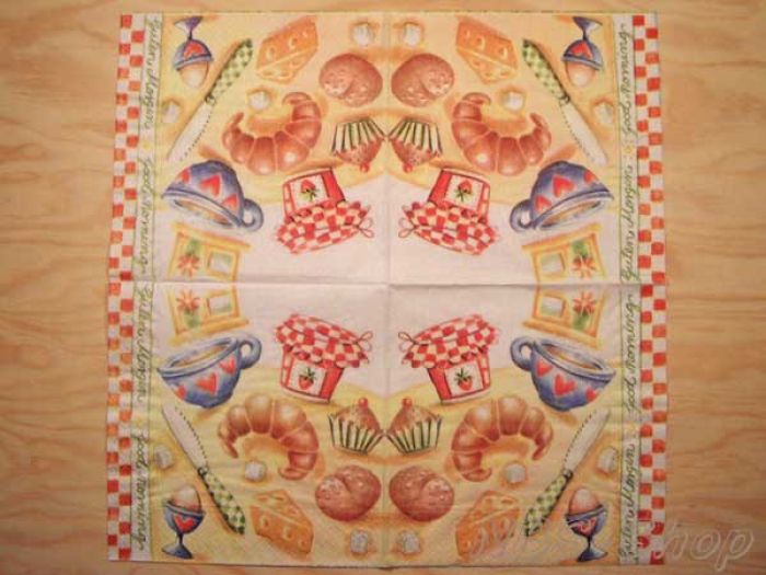 Motivserviette - Frühstück