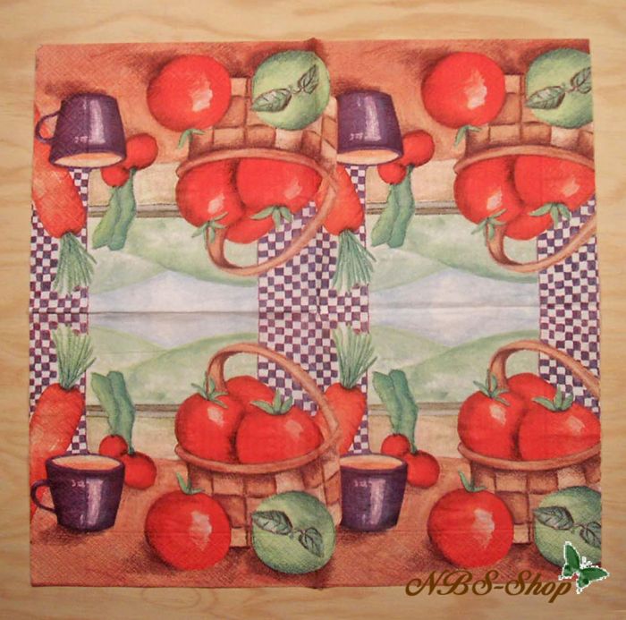 Motivserviette - Gemüse