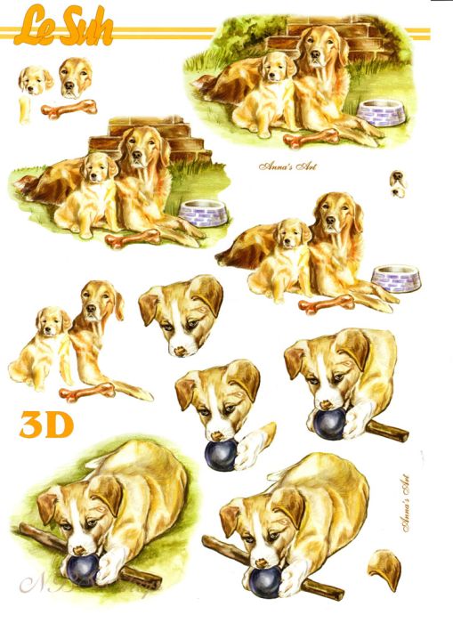 3D Bogen Hund mit Ball