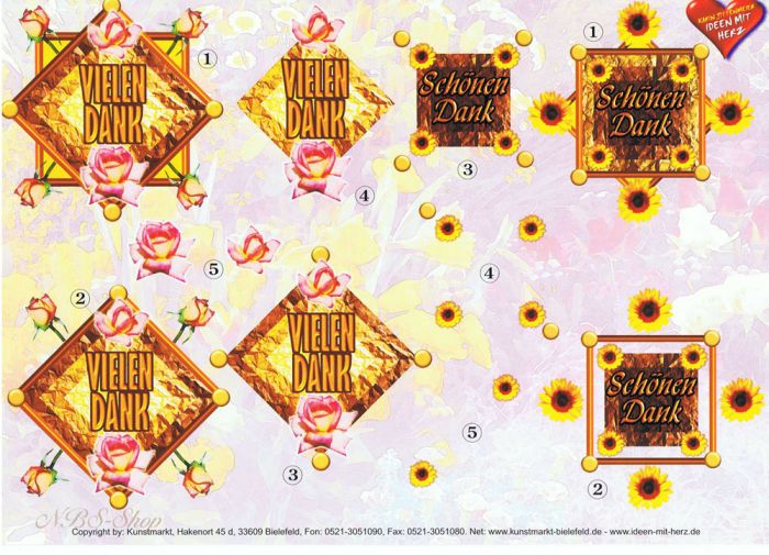 3D Bogen Vielen Dank / Schönen Dank