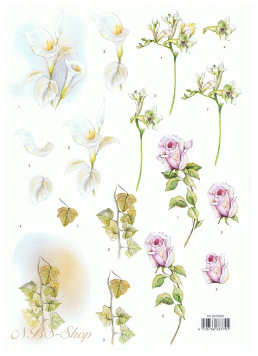 3D Bogen Rose und Calla