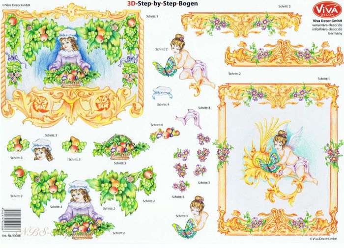 3D Bogen Engel mit Früchten