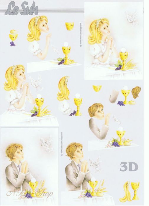 3D Bogen Betende Kinder