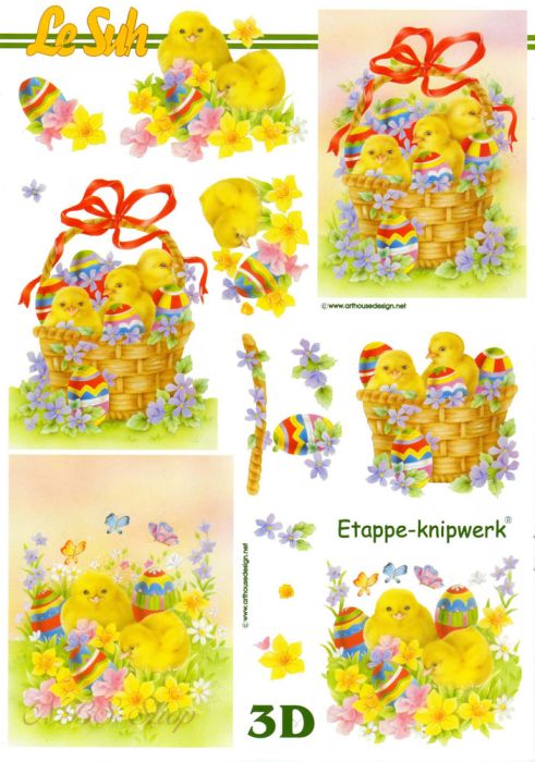 3D Bogen Küken im Korb