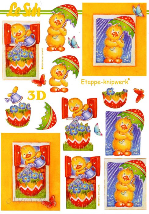 3D Bogen Küken im Regen