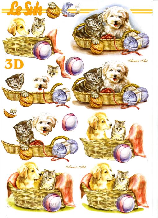 3D Bogen Hund und Katze