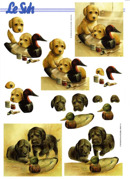 3D Bogen Welpen mit Holzente