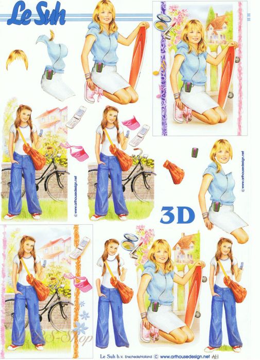 3D Bogen Mädchen mit Skateboard