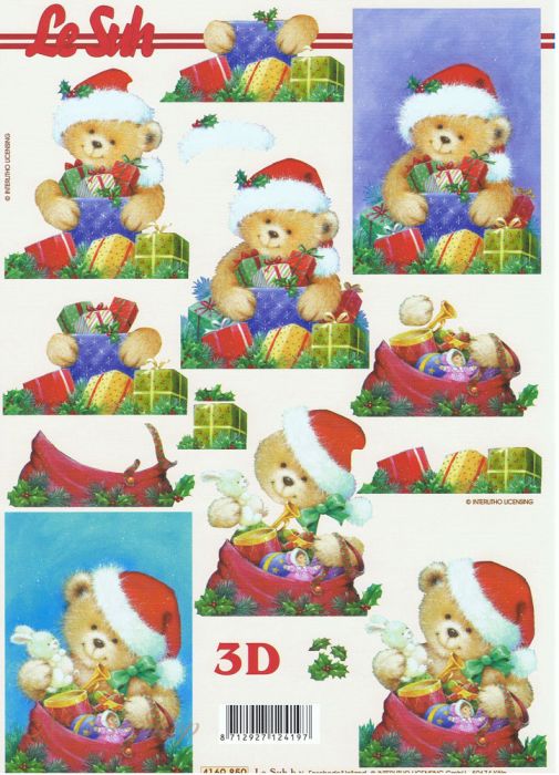 3D Bogen Teddy mit Geschenken