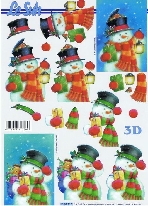 3D Bogen Schneemann mit Laterne