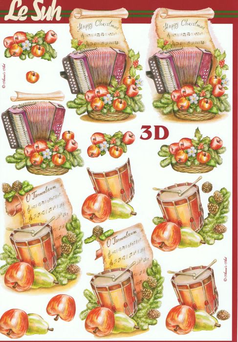 3D Bogen Akkordeon und Trommel