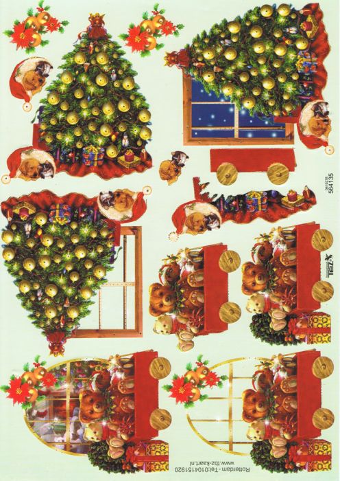 3D Bogen Weihnachtsbaum und Teddy