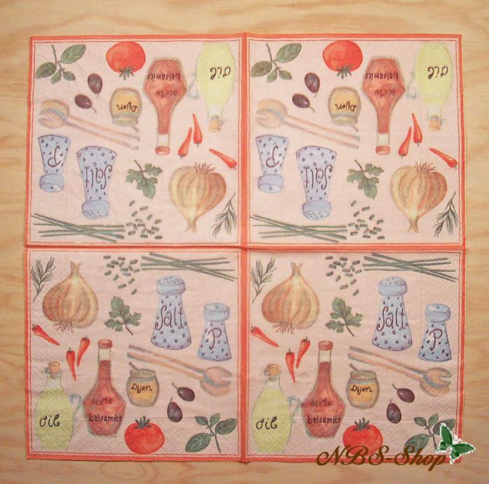 Motivserviette - Gewürze
