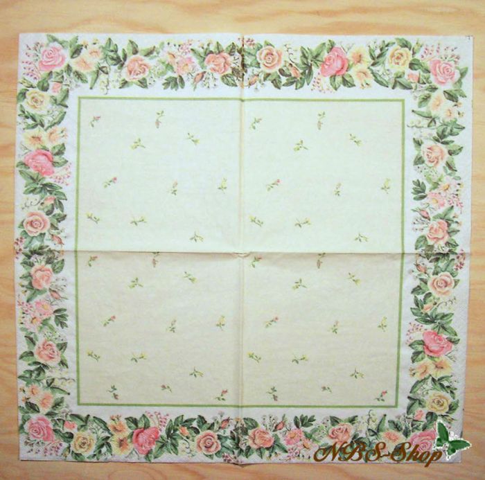 Motivserviette - Rosenrand