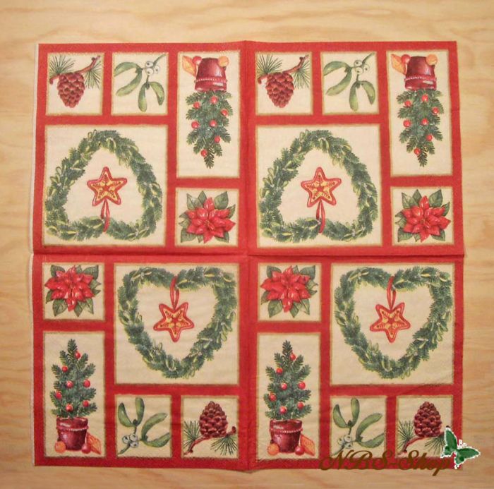 Motivserviette - Weihnachtsgrün