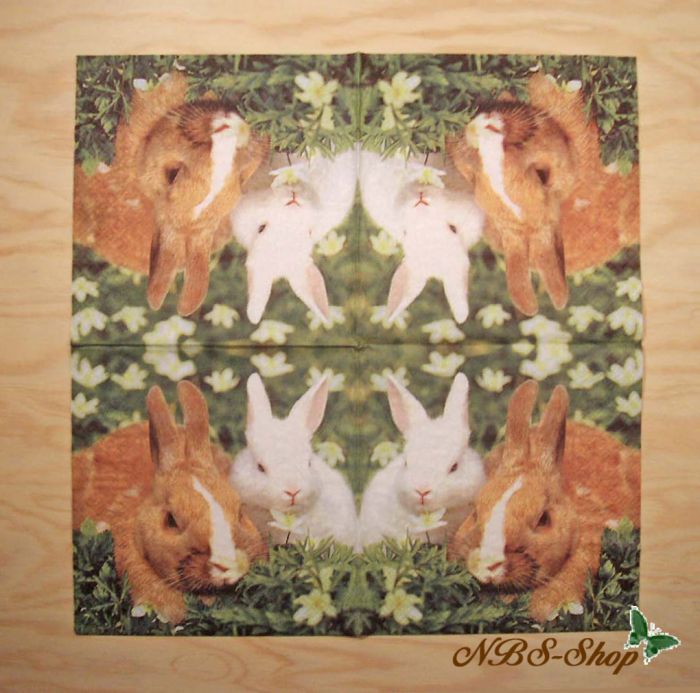 Motivserviette - Hasen