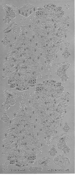 Sticker - Weihnachtsbaum silber