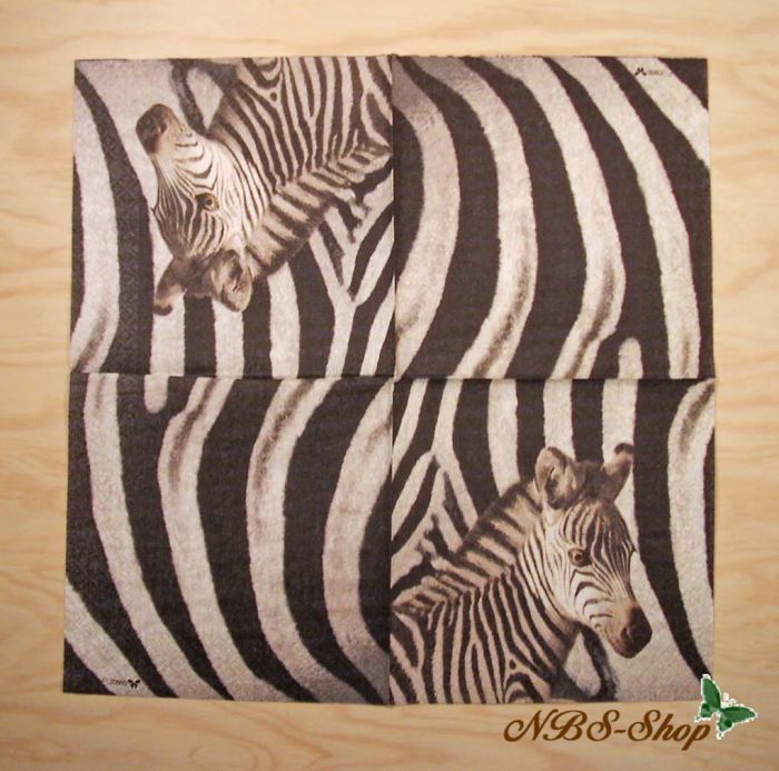 Motivserviette - Zebra