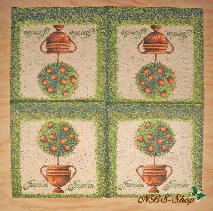 Motivserviette - Orangenbaum