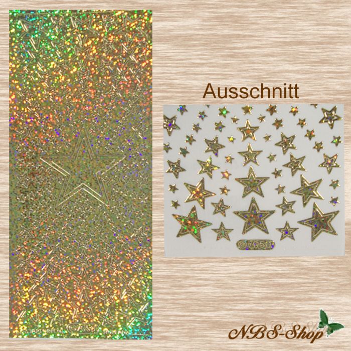 Sticker-Holo-Sterne, gold