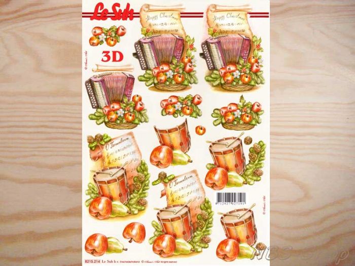 3D Bogen Akkordeon und Trommel