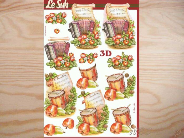 3D Bogen Akkordeon und Trommel