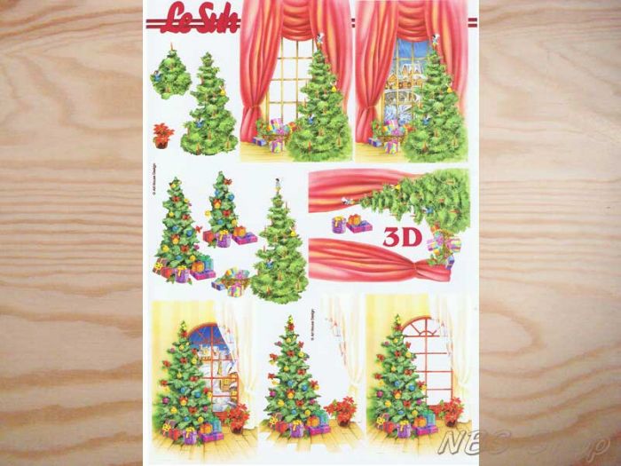 3D Bogen Weihnachtsbaum am Fenster
