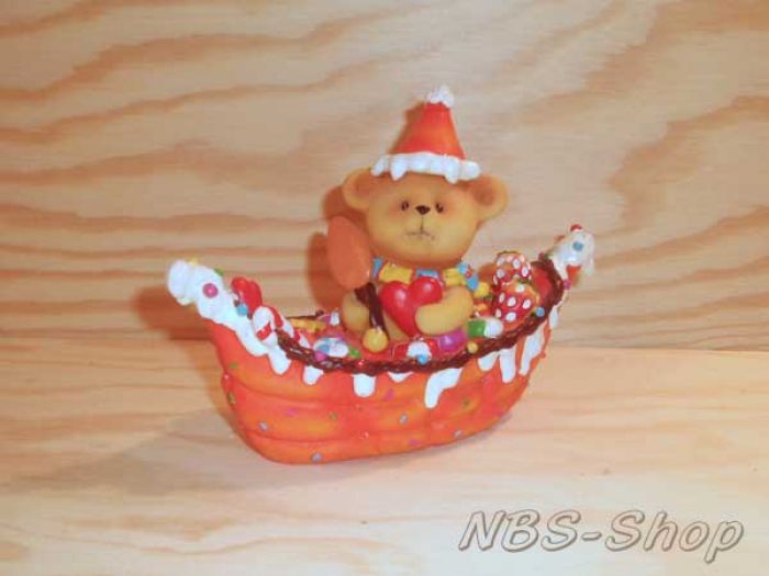 Figur: Weihnachtsbär im Boot
