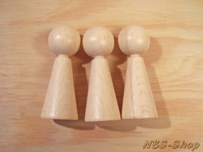 Holz - Figurenkegel / Spielpüppchen - 60mm