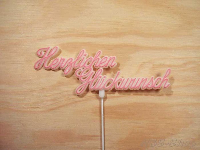Kunststoffstab "Herzlichen Glückwunsch"
