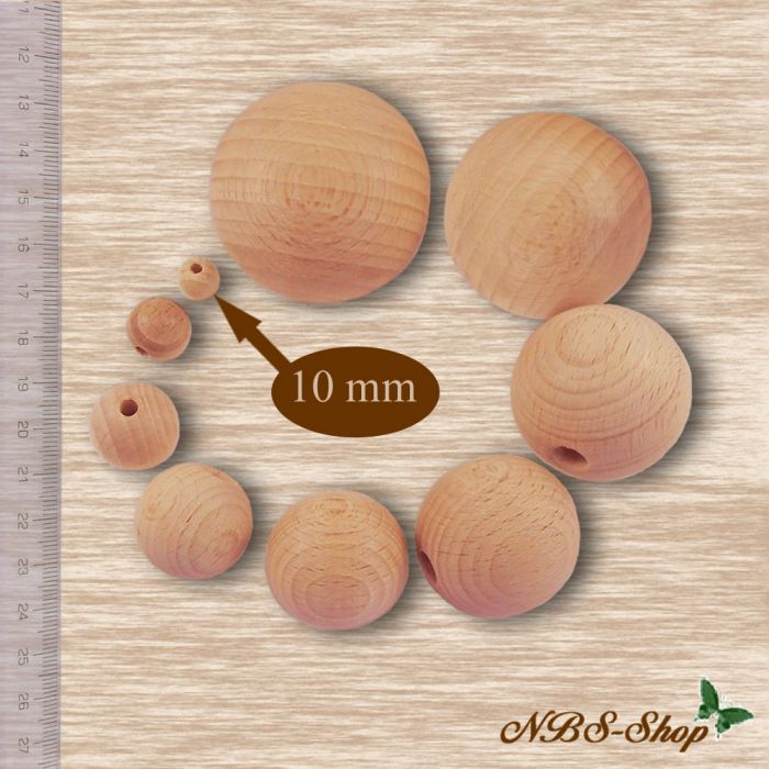 Holz - Kugeln durchgebohrt