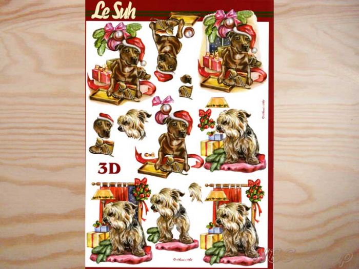3D Bogen Weihnachtshunde