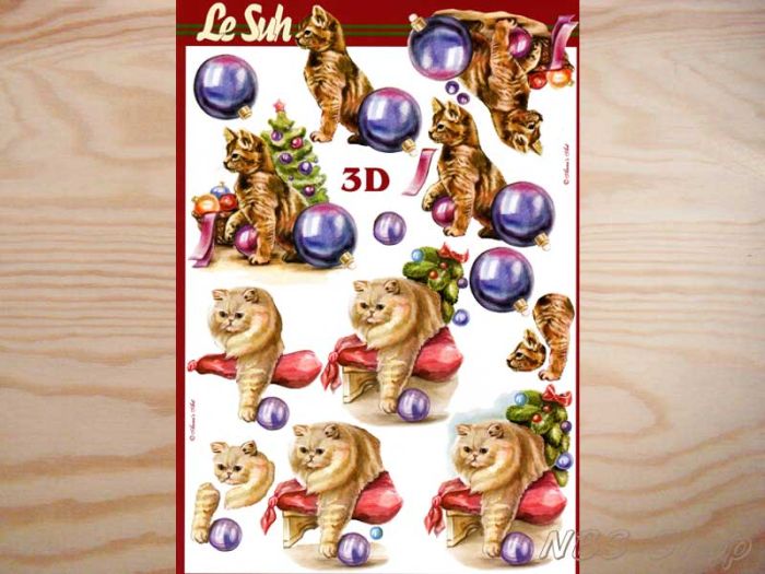 3D Bogen Katzen mit Kugeln
