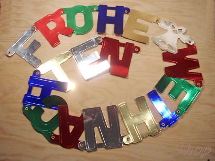 Buchstabengirlande "Frohe Weihnachten"