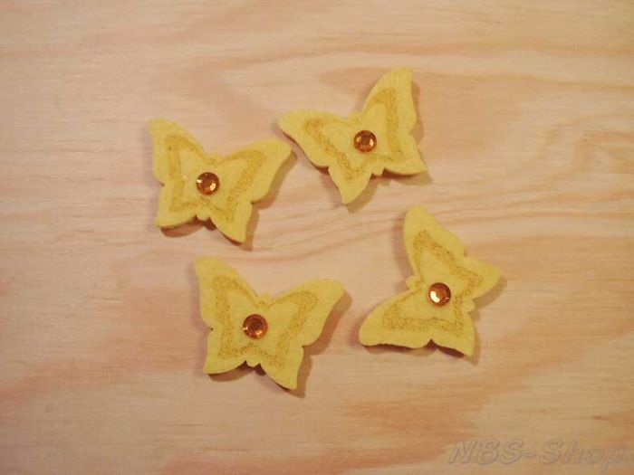 Schmetterlinge aus Filz mit Klebepunkt
