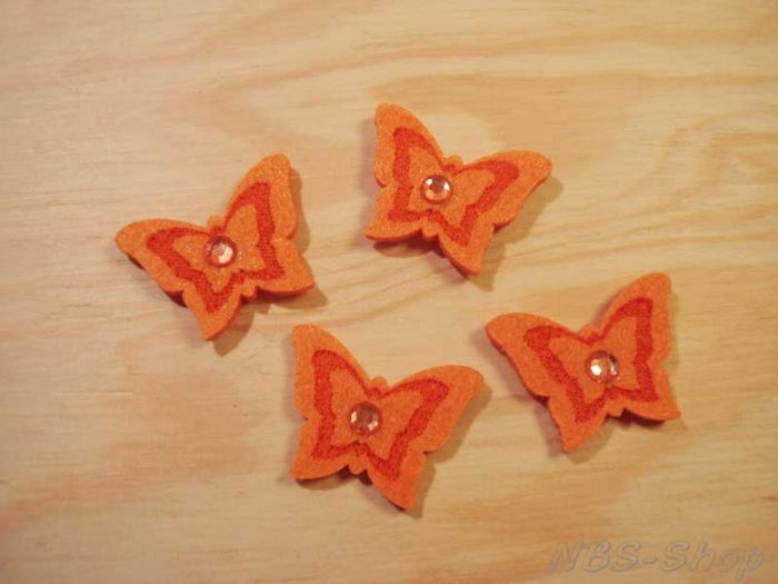 Schmetterlinge aus Filz mit Klebepunkt