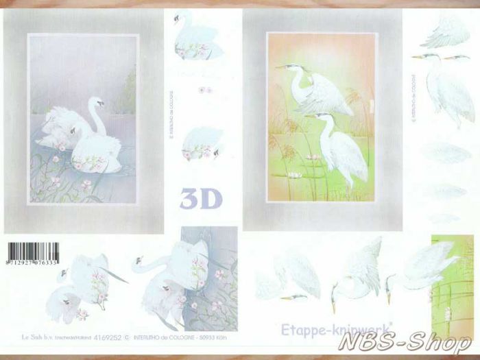 3D Bogen Schwan und Kranich