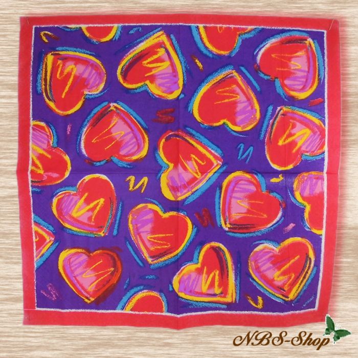 Papier-Servietten Herzen