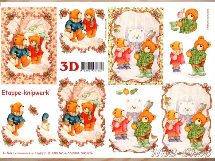 3D Bogen Teddy geht spazieren
