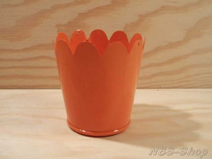 Metall-Blumentopf orange